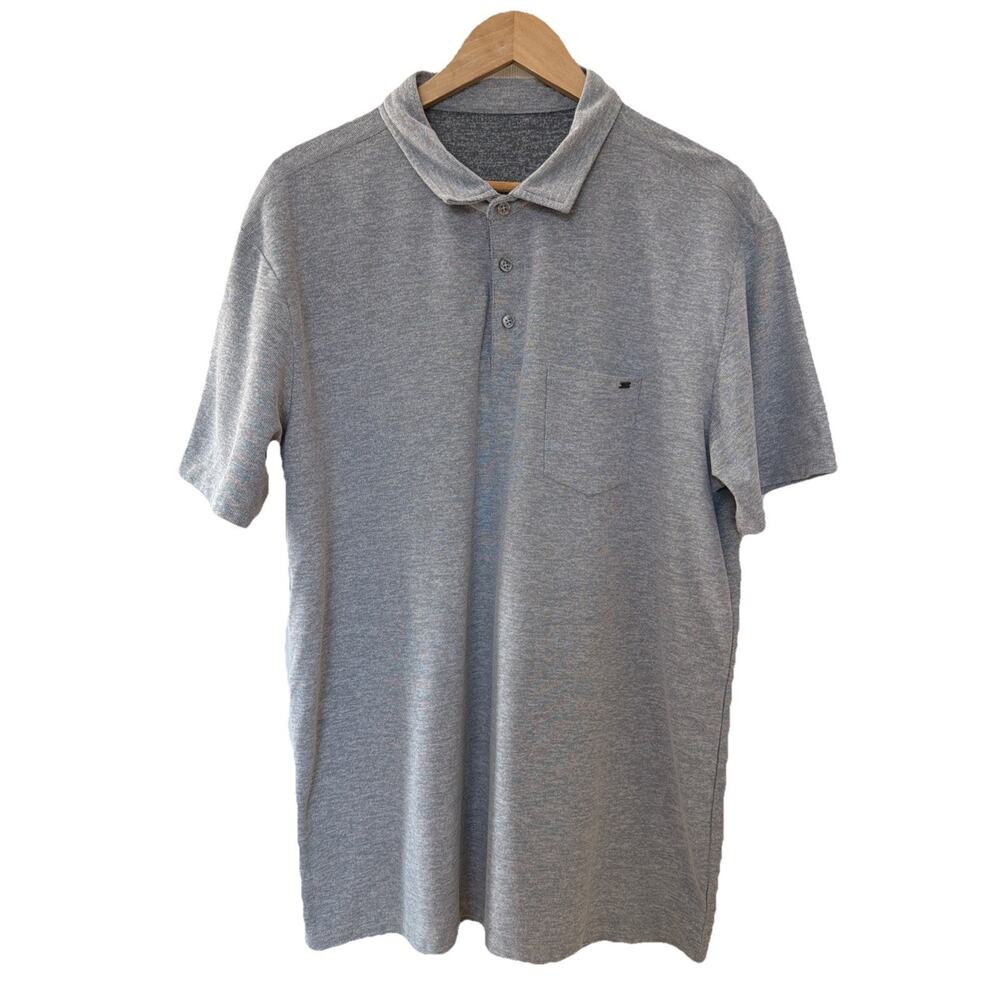 Vuori Ace Polo Shirt Mens XL Gray Chest Pocket Short Sleeve Golf Preppy Casual